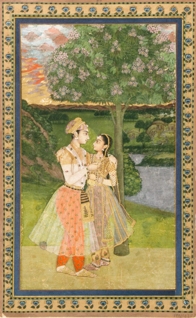 painting of a couple in a garden