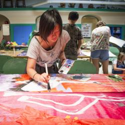 young woman painting