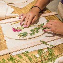 young woman doing a craft