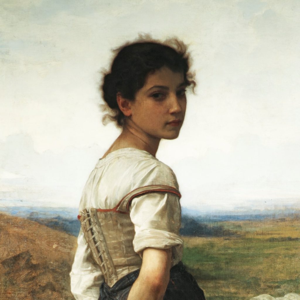 Oil painting of a young girl in 1885
