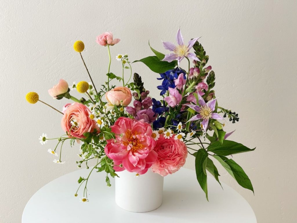 Multi-colored floral arrangement by Native Poppy - Virtual Art Alive Floral Workshop
