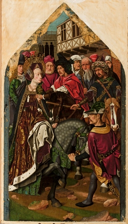 The Arrest of Santa Engracia by Bartolomé Bermejo altar panel painting