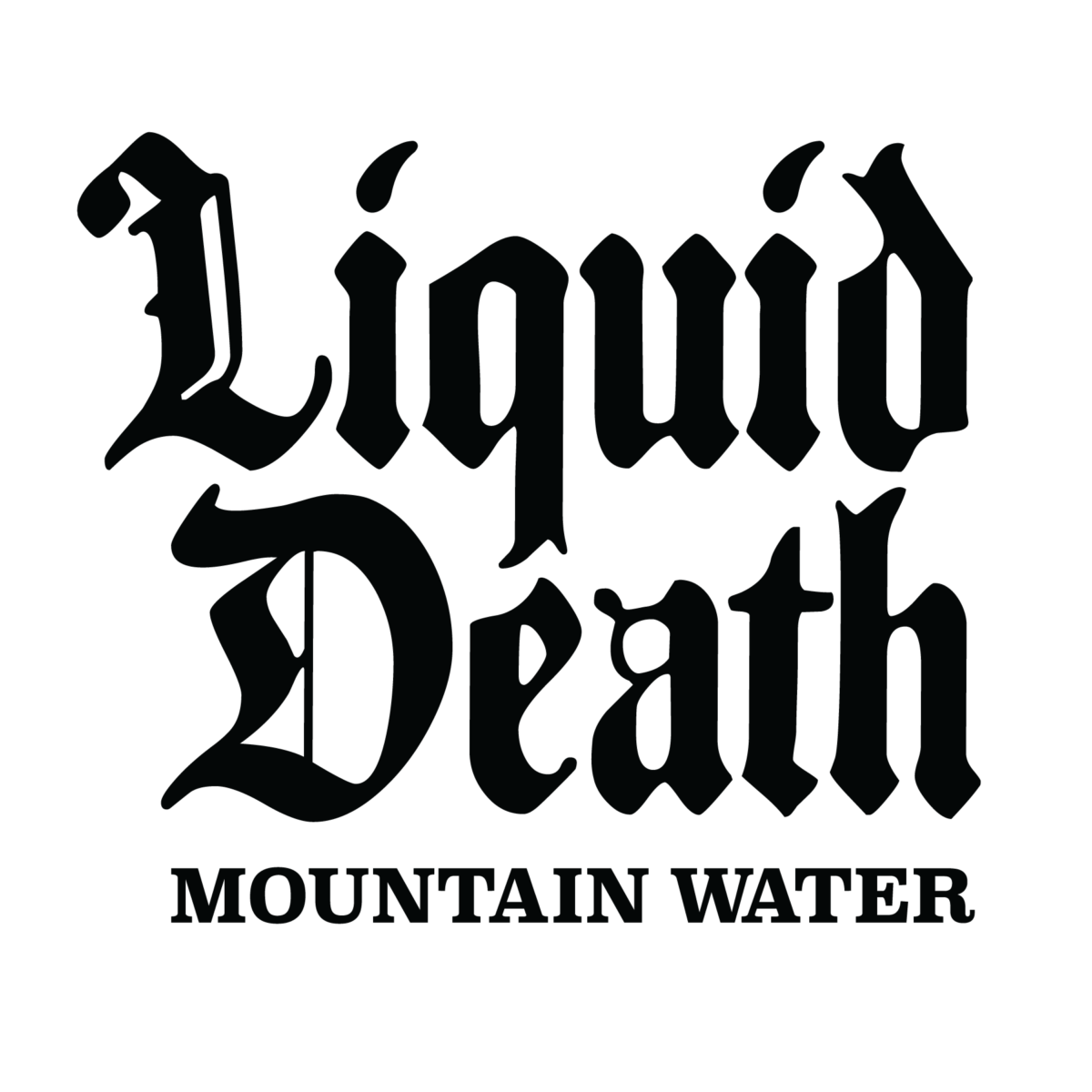 Liquid Death mountain water logo