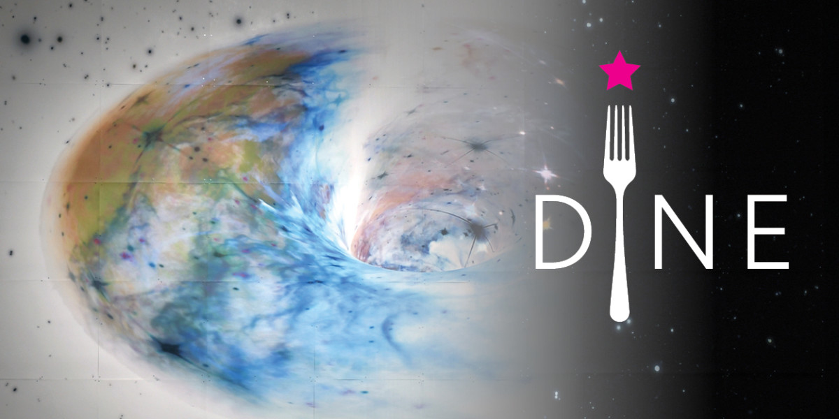 DINE Event Logo over top of Ana de Alvear In the Forced Vortex
