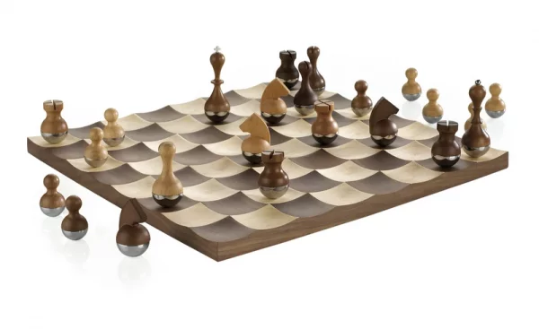 Wobble Chess Set in Walnut & Maple