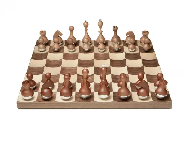Wobble Chess Set in Walnut & Maple - Image 3