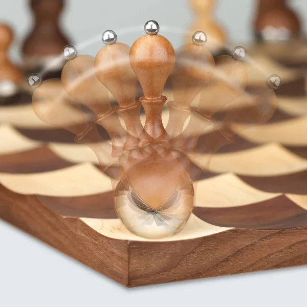 Wobble Chess Set in Walnut & Maple - Image 6