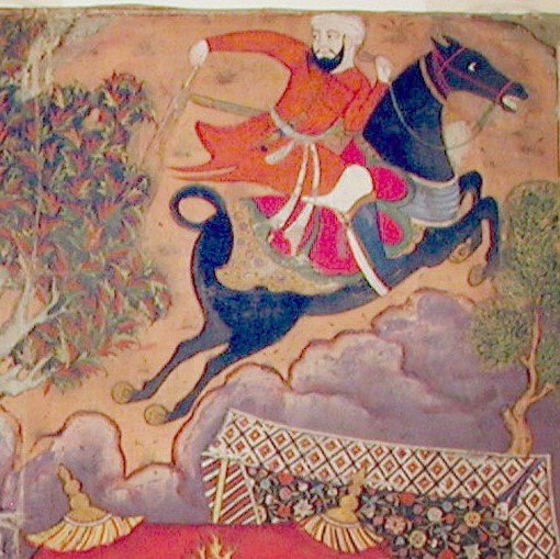 Illustrated manuscript page detail from Hamzanama Adventures of Hamza