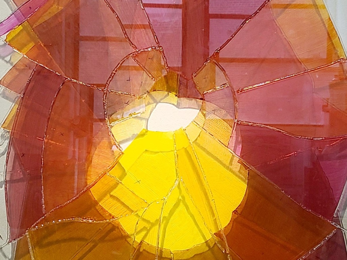 Justin Sterling, Window for "Chapel of The Rocks" (detail), 2022.