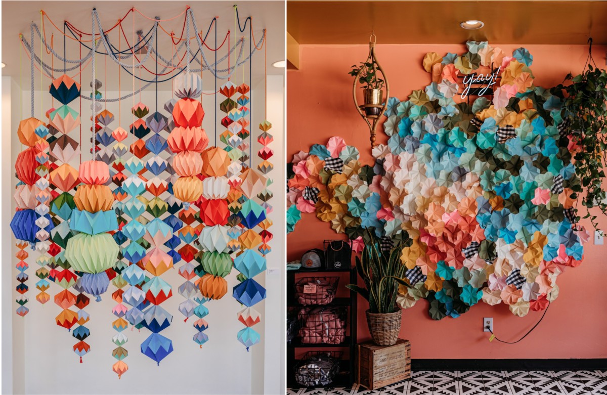 Amanda Witucki new school origami art installations