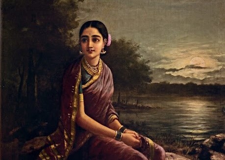 Radha in The Moonlight by Raja Ravi Varma