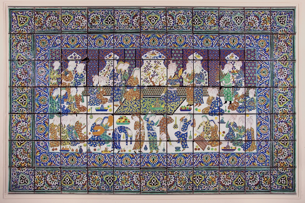 Court Scene with Dancing and Feasting (Persian Tiles)