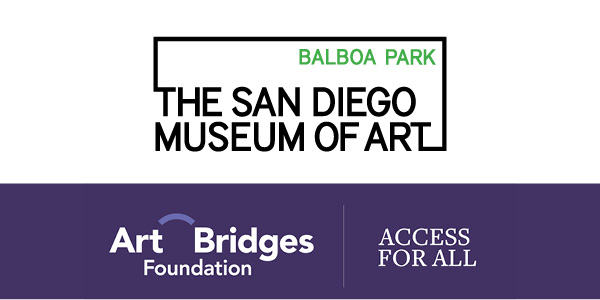 San Diego Museum of Art, Art Bridges Foundation, and Access for All logos