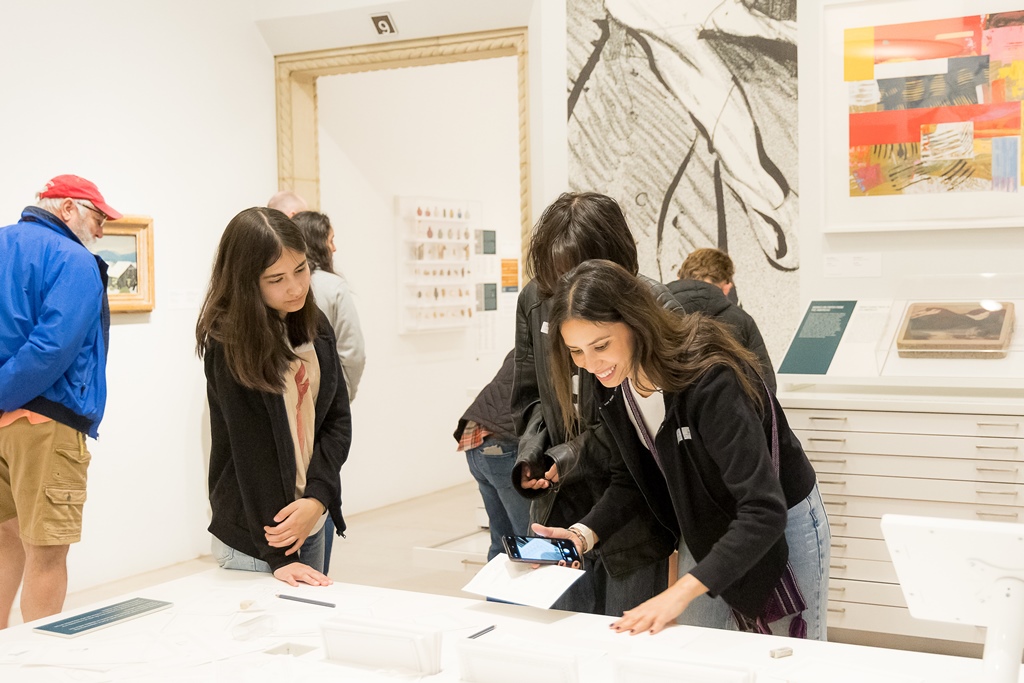 People in The San Diego Museum of Art Visible Vaults gallery during Access for All day