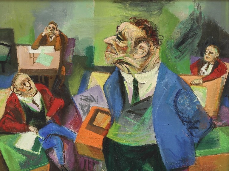 Political cartoon painting by William Gropper