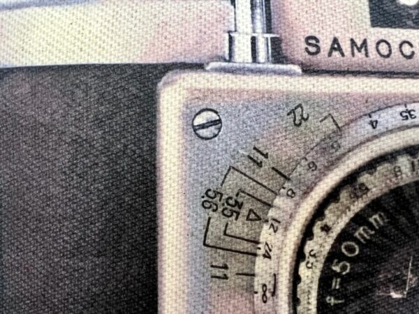 Hand Made Camera Motif Pillow with Black & White Starburst - Image 2