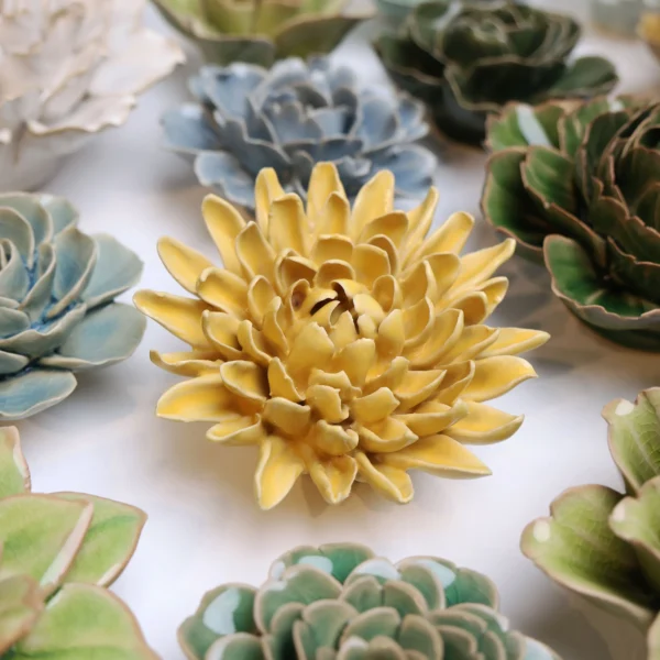 Ceramic Yellow Chrysanthemum - Image 3