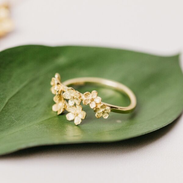 Cherry Blossom Adjustable Ring - Gold - Image 2
