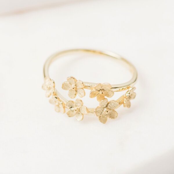 Cherry Blossom Adjustable Ring - Gold