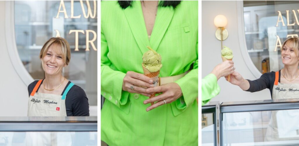 Ice cream from Little Fox Cups and Cones and Owner Meghan Koll