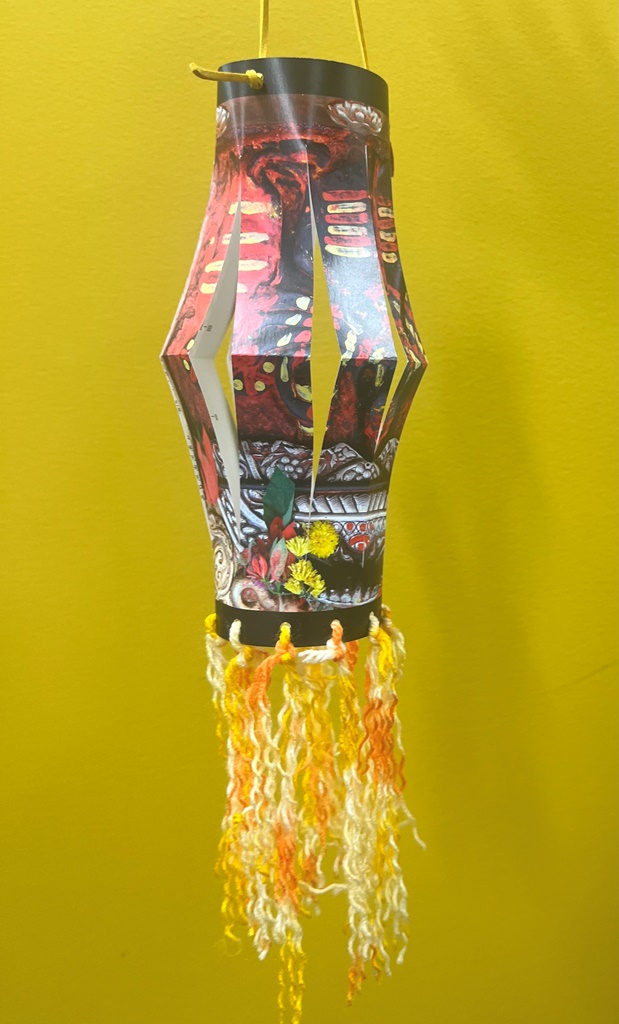 Paper lantern made from book jacket