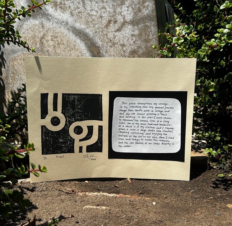 Chillida-inspired linocut print