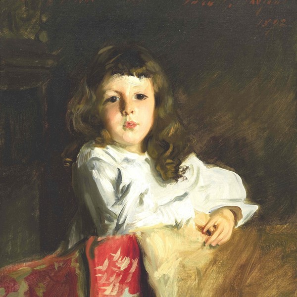 Painted portrait of a young child