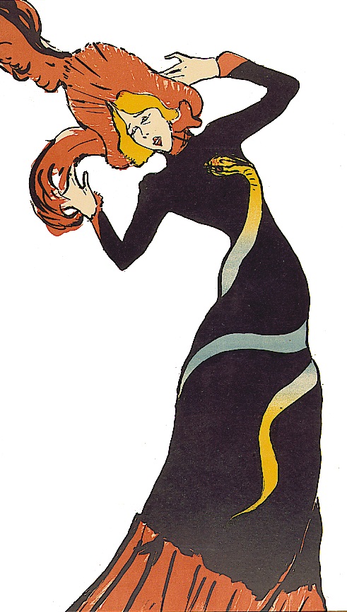 Detail of Jane Avril by Toulouse-Lautrec