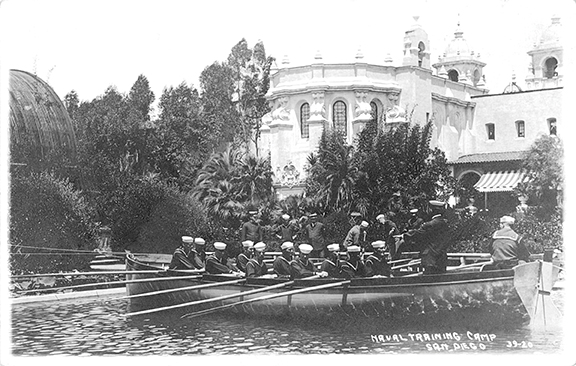 Historic photo of Navy boat training in Balboa Park