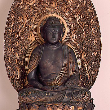 Amida Buddha statue detail