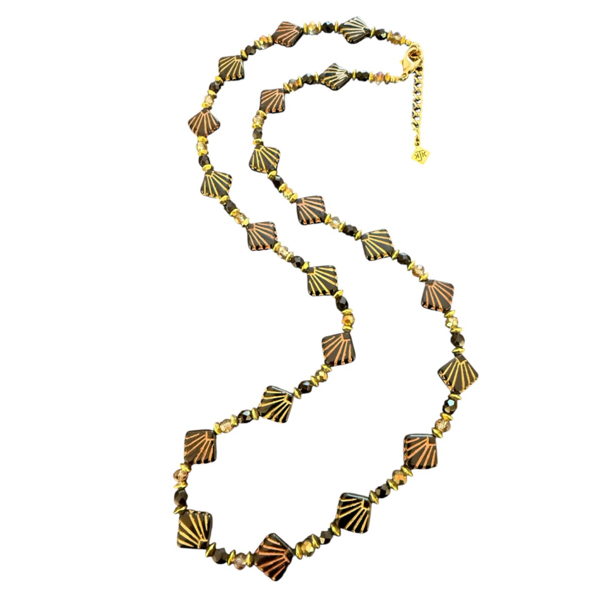 Long Art Deco Czech Glass Necklace