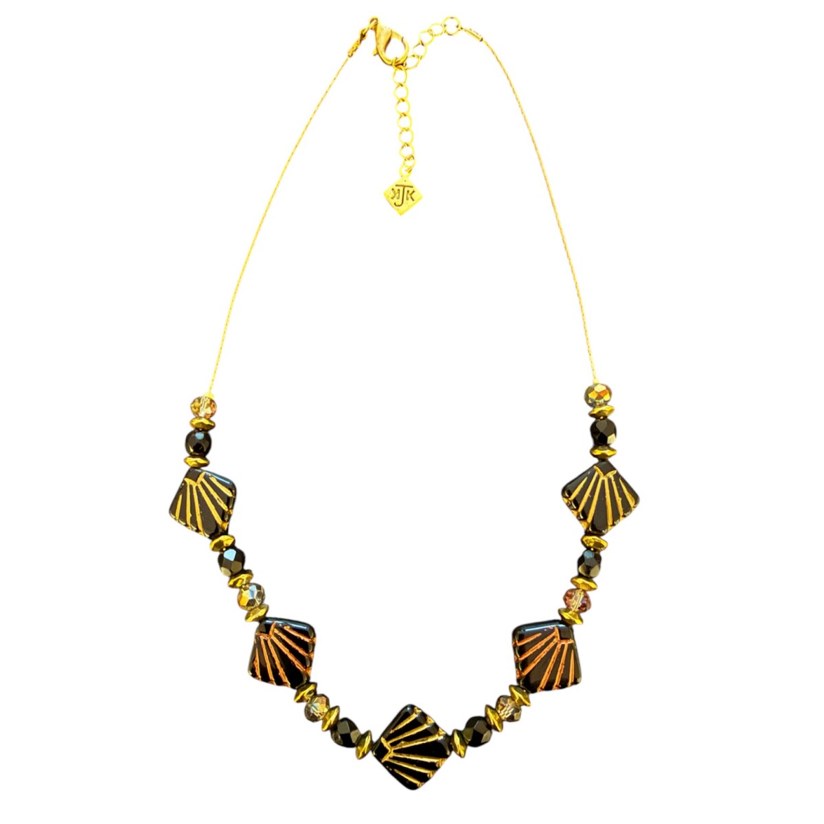 Fine Chain Art Deco Czech Glass Choker