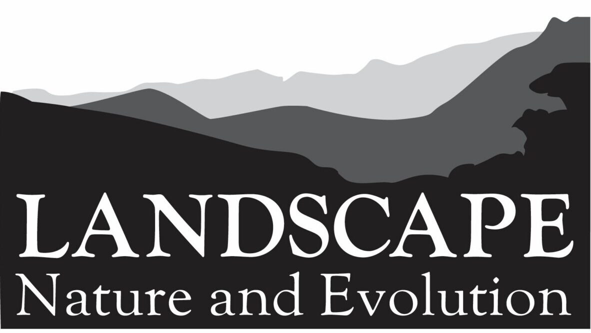 Landscape: Nature and Evolution with mountain silhouettes in background