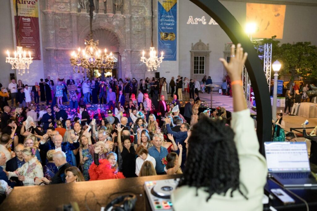Dancing at Art Alive Bloom Bash 2026 at The San Diego Museum of Art