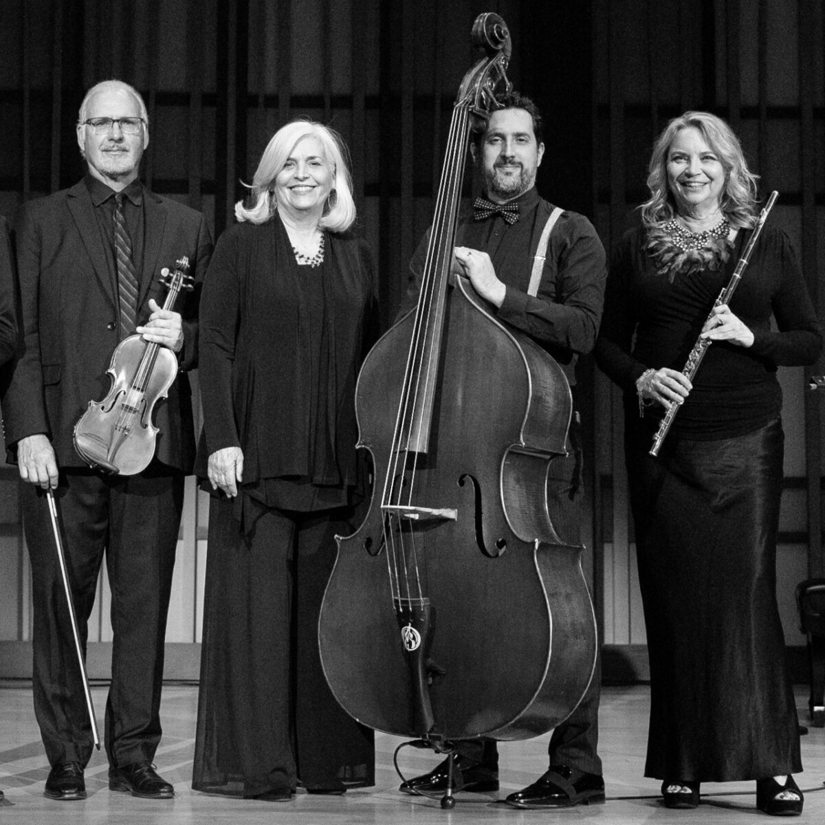 Black and white photo of The Camarada Tango Quartet
