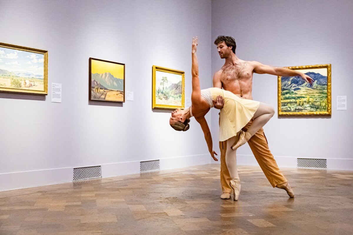 SD Ballet dancers in The San Diego Museum of Art gallery